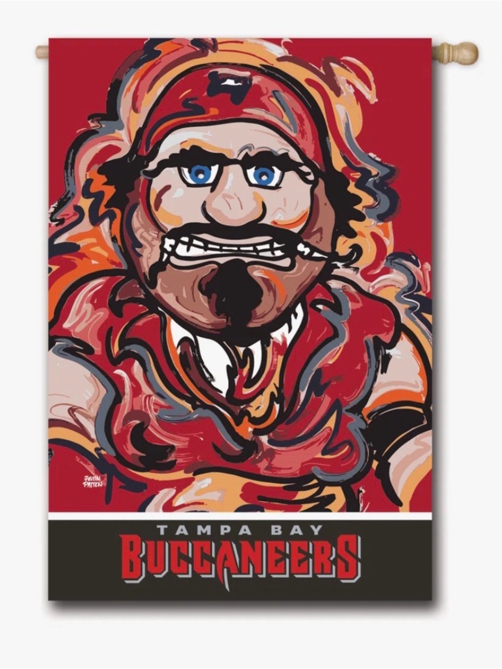 Tampa Bay Buccaneers Football house yard flag Justin Patten evergreen suede NEW